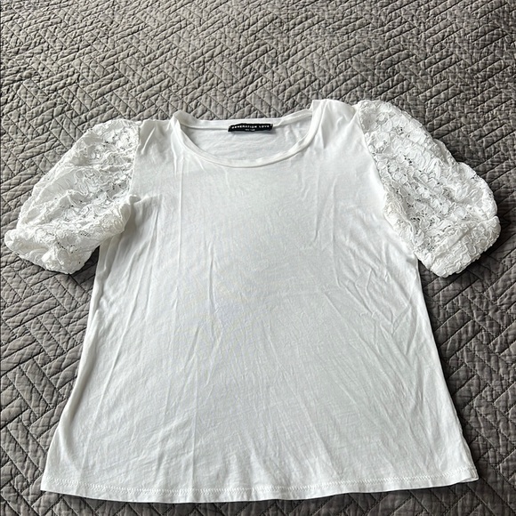 Generation Love White Puff Sleeve Ruffled Blouse NWOT - Picture 1 of 3